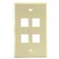 4 Port Wall Plate Ivory