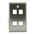 4 Port Stainless Steel Wall Plate