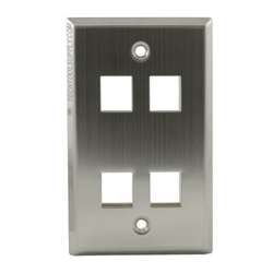 4 Port Stainless Steel Wall Plate