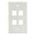 4 Port Wall Plate White