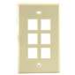 6 Port Wall Plate Ivory