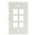 6 Port Wall Plate White
