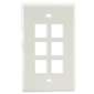 6 Port Wall Plate White