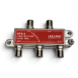 Holland HFS-4 4-Way 5-2150 MHz Splitter - Power Pass One Port