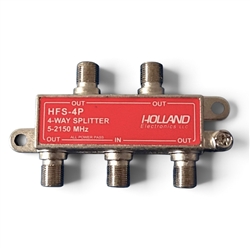 Holland HFS-4P 4-Way 5-2150 MHz Splitter - Power Pass All Ports