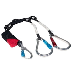 UnitySafe Hot Shot Force Deux™ Dual-Leg Lanyard, Left-Handed Carabiner, Tie-Back, FF1/FF2 Rated, ANSI Z359.13-2021