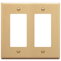 FACEPLATE, DECOREX, 2-GANG, IVORY
