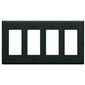 FACEPLATE, DECOREX, 4-GANG, BLACK