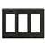 FACEPLATE, DECOREX, 3-GANG, BLACK