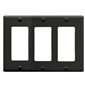 FACEPLATE, DECOREX, 3-GANG, BLACK
