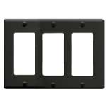 FACEPLATE, DECOREX, 3-GANG, BLACK
