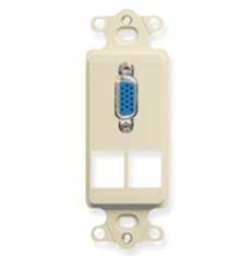 ICC VGA DB15 Plate W/ 2 Quickport - Ivory