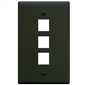 ICC 1-Gang Wallplate - 3-Port, Black