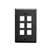 ICC 1-Gang Wallplate - 6-Port, Black