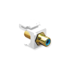 Quickport RCA Female, Blue Insert, White
