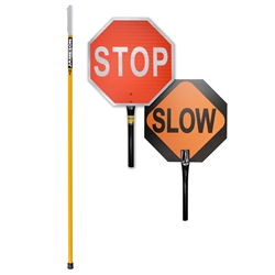 Jameson Double-Sided Stop/Slow Sign w/ Pole