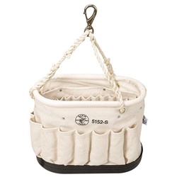 Klein Tools 5152S Oval Canvas Bucket with 41 pockets and tripod suspension