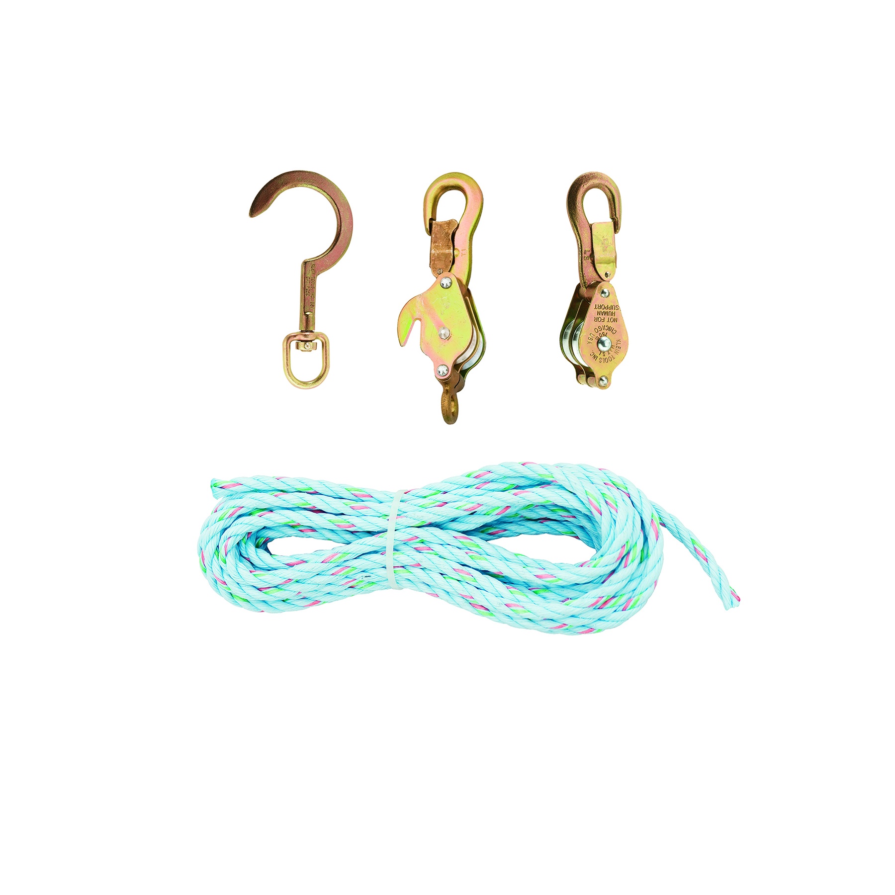 Klein Block and Tackle with Standard Snap Hooks - 268 Block, 25ft Rope
