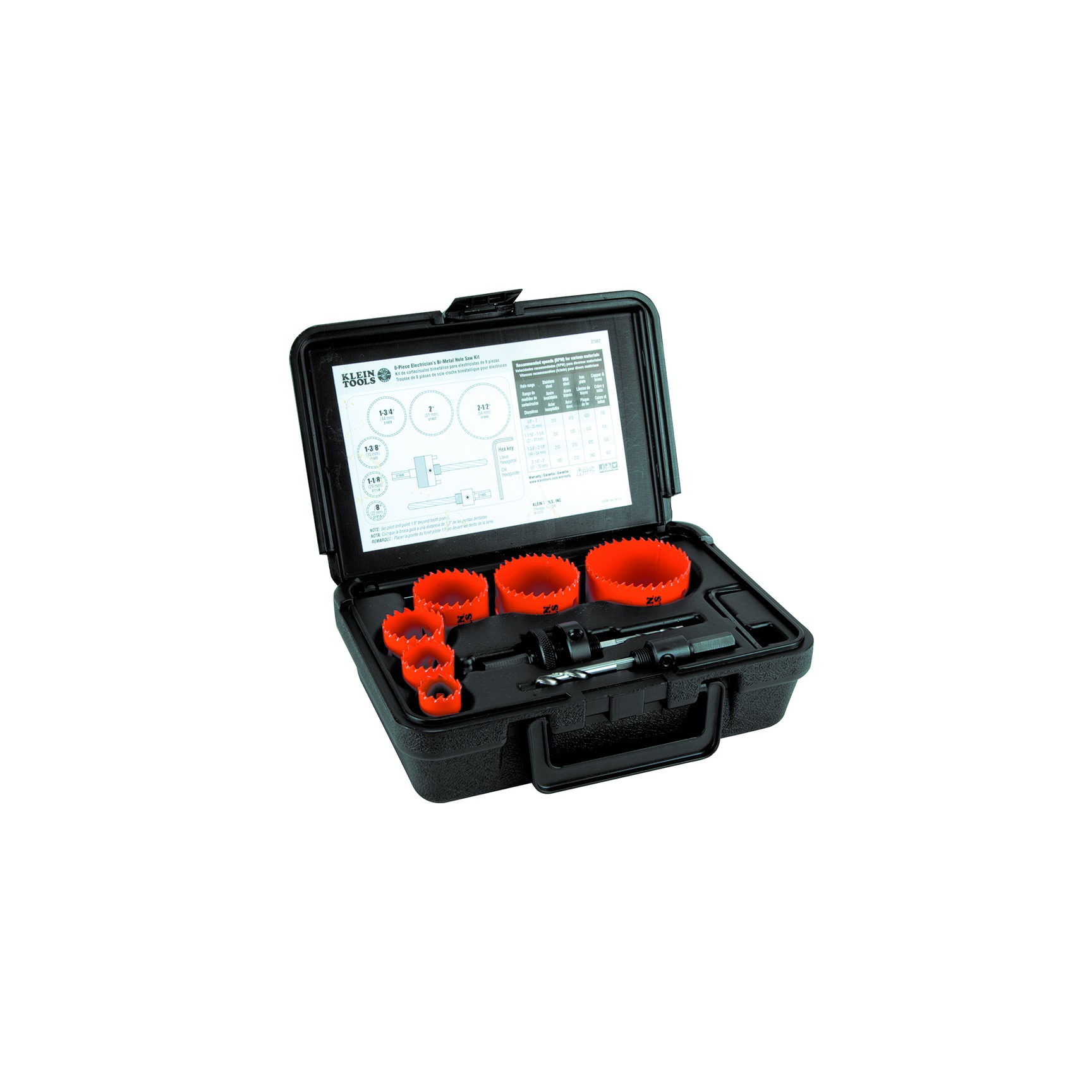 Klein Tools 8-Piece Bi-Metal Hole Saw Kit