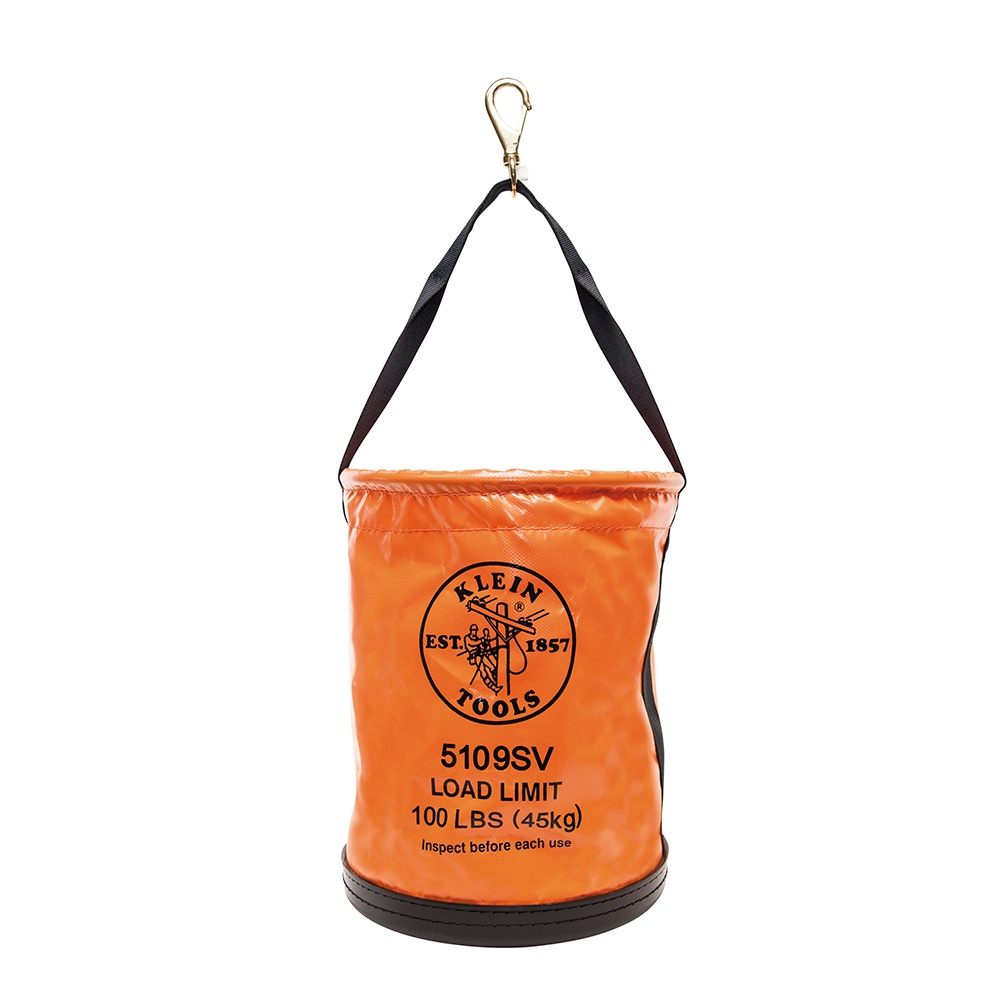 Klein 12in Vinyl Utility Bucket with Swivel Snap - Orange