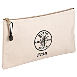 Klein Tools Canvas Zipper Bag - White