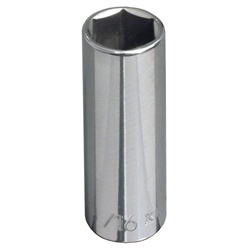 Klein Tools Individual Socket, 3/8in Drive, Deep 6-Point, 7/16in