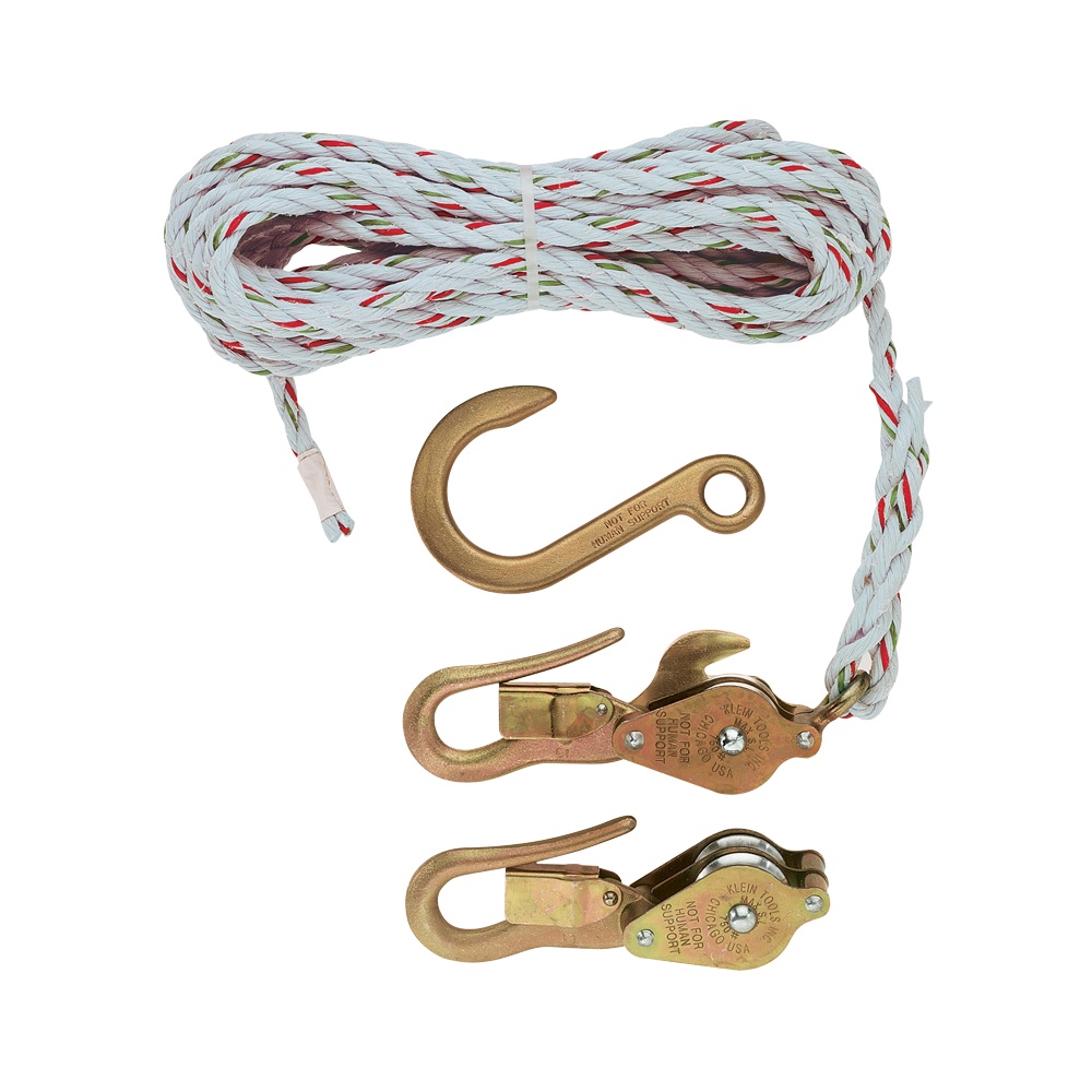 Klein Block and Tackle with Guarded Hooks - Rope Spliced to H268, H267 Block, 258 Anchor Hook