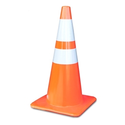 28 Inch Safety Cone W/ 2 Reflective Collars