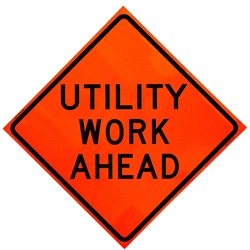 MDI Non-Reflective Utility Work Ahead Traffic Sign - 48in