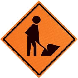 MDI Non-Reflective Worker (Symbol) Traffic Sign - 36in
