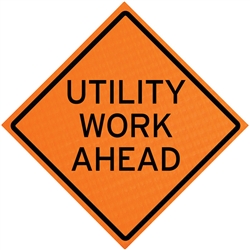 MDI Non-Reflective Utility Work Ahead Traffic Sign - 36in