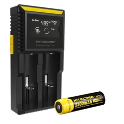 Nitecore D2 Charger w/ 1x NL183 2300mAh 18650 Battery