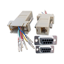 DB9 Female to RJ45 Female Modular Adapter