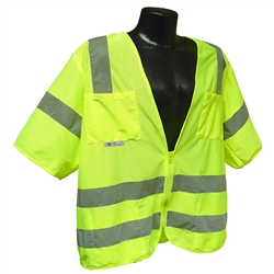 Radians Class 3 Type R Mesh Vest w/ Zipper, Green - XL