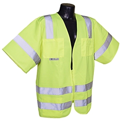 Radians Class 3 Sleeved Vest with Zipper, Green - L