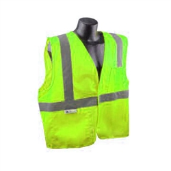 Radians Class 3 Sleeved Vest with Zipper, Green - L