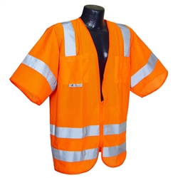 Radians Class 3 Type R Mesh Vest w/ Zipper, Orange - Medium