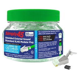 Simply45 Shielded Cat6/6a (external ground) - 50pc Jar