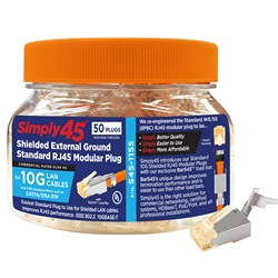 Simply45 Shielded 10G Cat7a/7/6a (external ground) - 50pc Jar