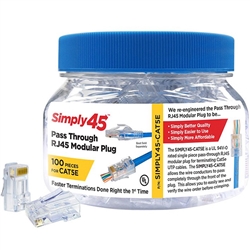 Simply45 Pass Through Cat5e UTP - 100pc Jar
