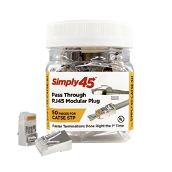 Simply45 Pass Through Cat5e STP (internal ground) - 50pc Jar