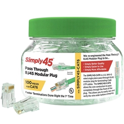 Simply45 Pass Through Cat6 UTP - 100pc Jar