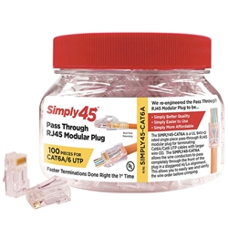 Simply45 Pass Through Cat6a/6 UTP - 100pc Jar