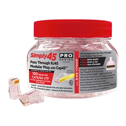Simply45 Cat6/6a Pro Pass Through Connectors - 100pc