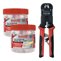 Simply45 Cat6/6a ProSeriesRJ45 Red100pc