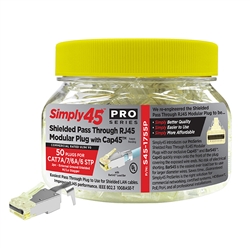 Simply45 Shielded Pass Through Cat7a/7/6a/6 STP - 50pc Jar
