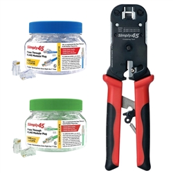 Simply 45 Kit: 100x Cat6, 100x Cat5e, & Crimp Tool