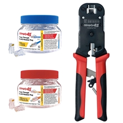 Simply 45 Kit: 100x Cat6A, 100x Cat5e, & Crimp Tool