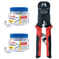 Simply 45 Kit: 2x Jars of 100x Cat5e & Crimp Tool