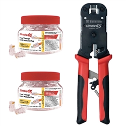 Simply 45 Kit: 2x Jars of 100x Cat6A & Crimp Tool